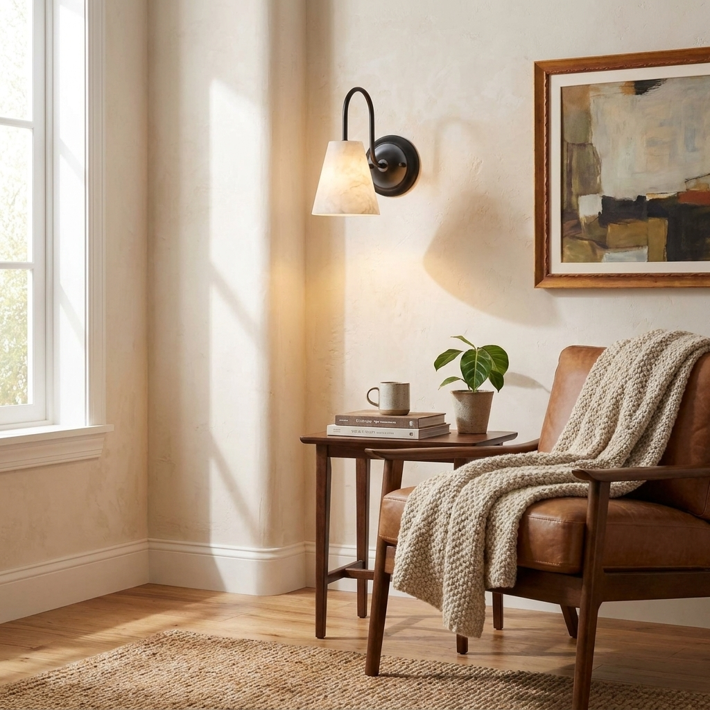 Heron Alabaster Wall Sconce — product view 5