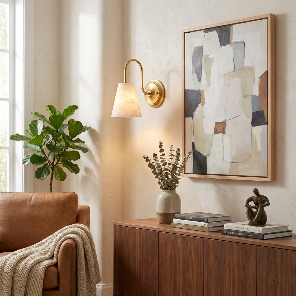 Heron Alabaster Wall Sconce — product view 3