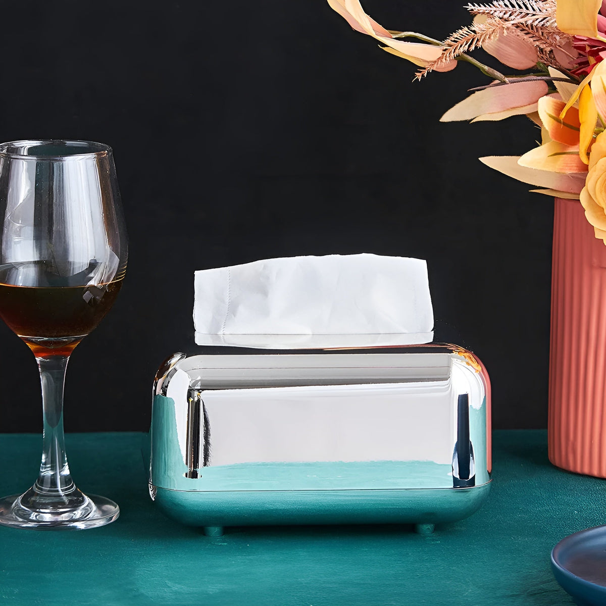 LoungeYard | Elegant Tissue Box Holder with Glossy Surface — product view 4