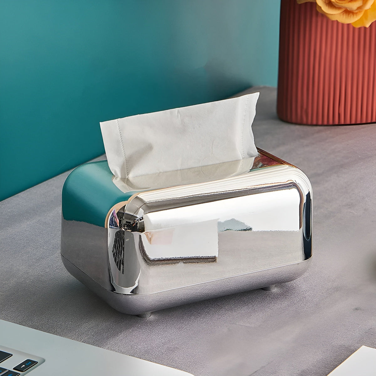 LoungeYard | Elegant Tissue Box Holder with Glossy Surface — product view 6