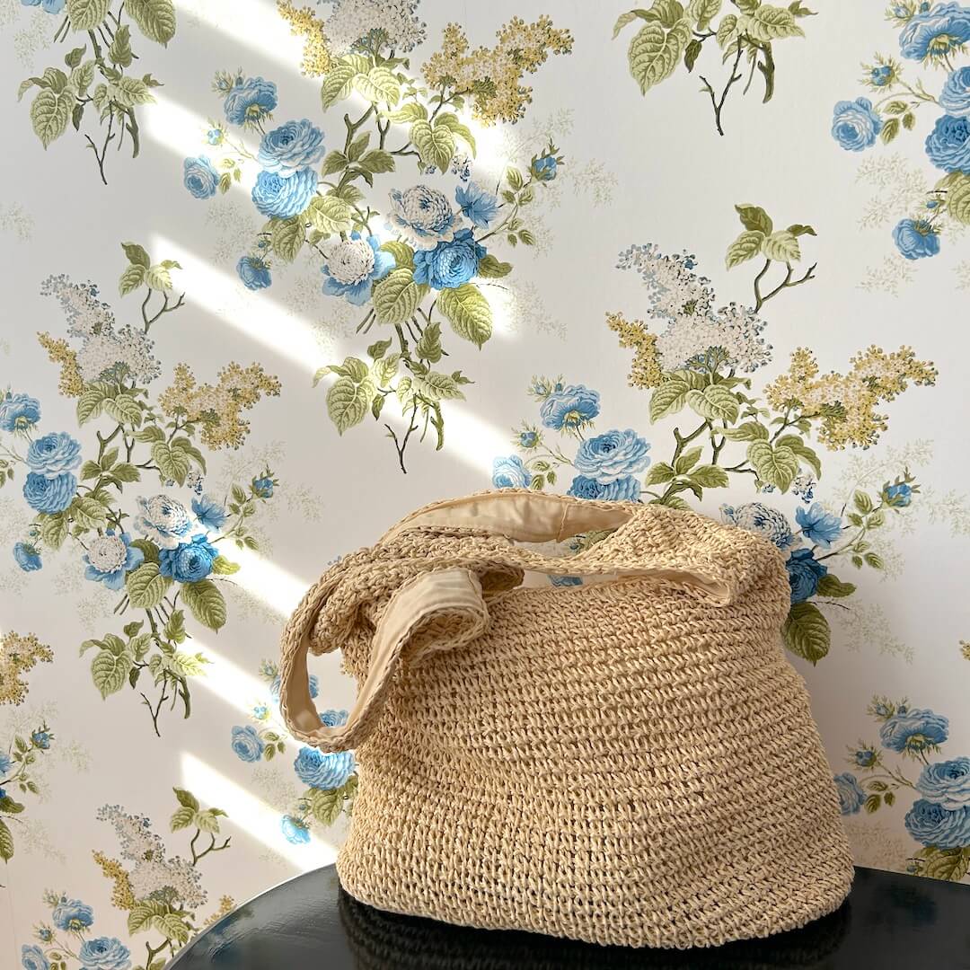 LoungeYard | Women Straw Tote Bag Beige One Size Bohemian Beach Bag — product view 2