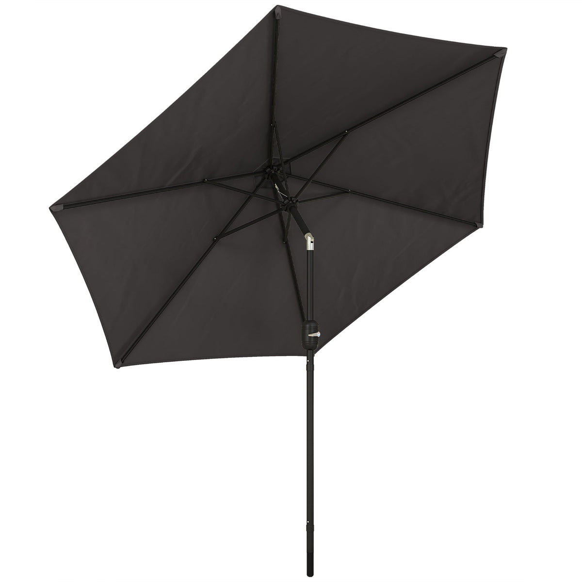 2.6 m Garden Parasol with Tilt, Crank, Vent & Aluminium Pole, Black — product view 1
