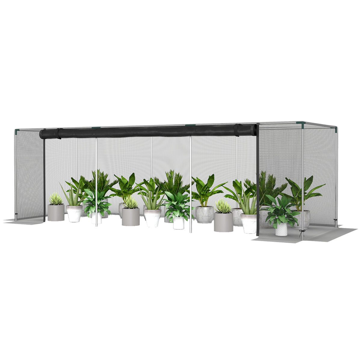 12' x 4' Crop Cage with Zippered Door and Steel Frame, Black — product view 2