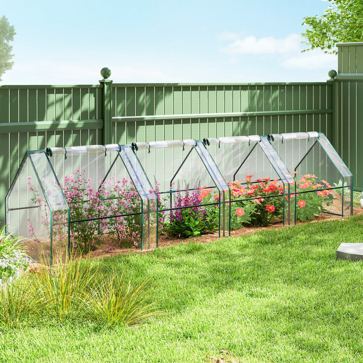 Mini Greenhouse with Zippered Doors & Roll-up Windows, — product view 4