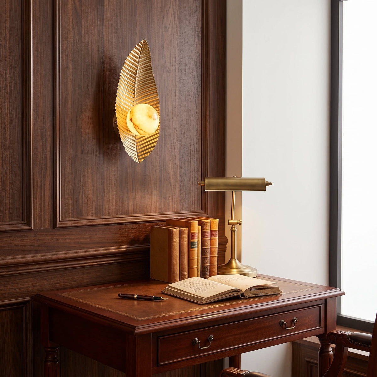 Isolina Leaf Alabaster Wall Sconce — product view 4