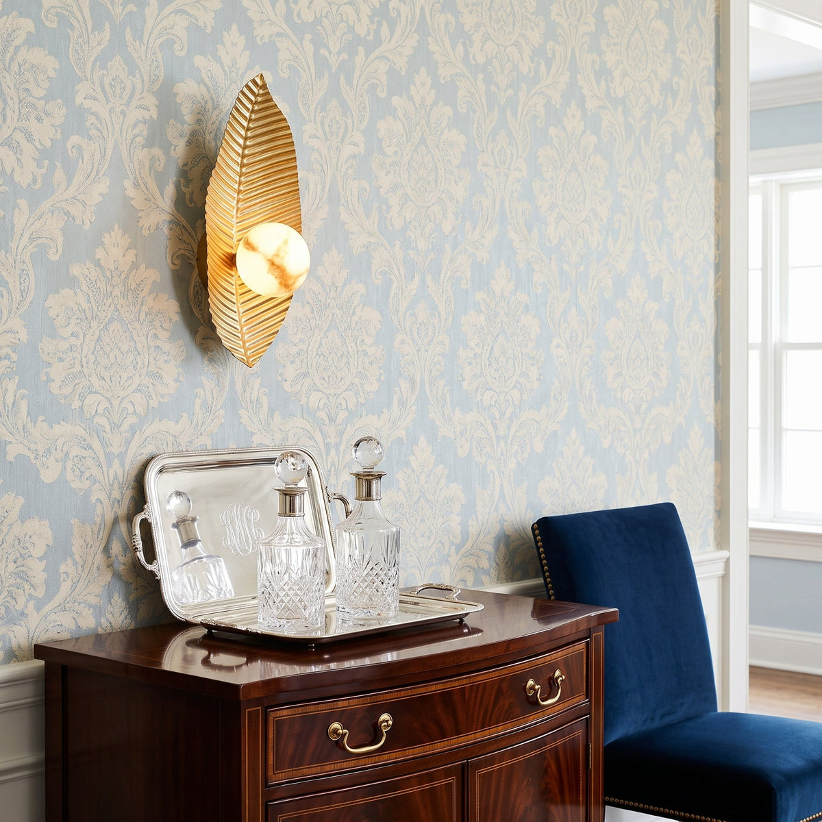 Isolina Leaf Alabaster Wall Sconce — product view 2