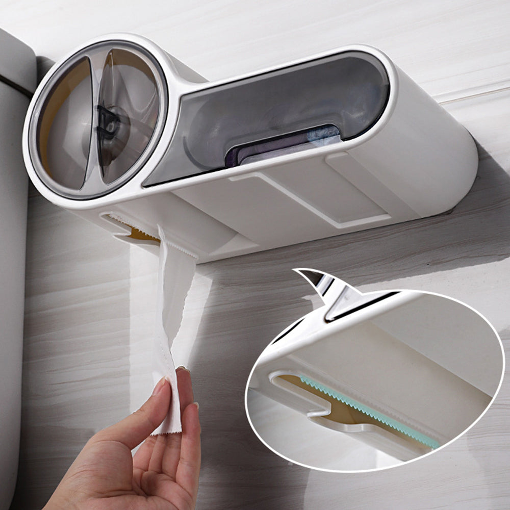 LoungeYard | DryHold Self-Adhesive Toilet Paper Holder – Waterproof Wall Solution with Extra Storage Space — product view 6