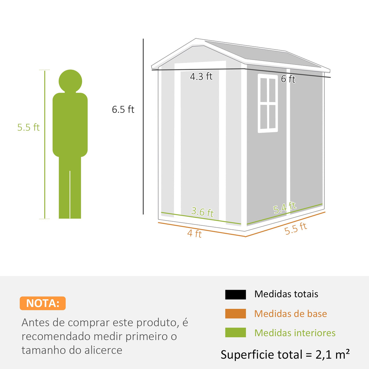 6' x 4' Outdoor Storage Shed with Floor and Lockable Door, Gray — product view 5
