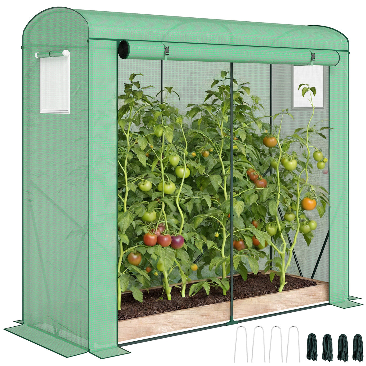 78.7" x 29.5" x 74" Mini Greenhouse, Green — product view 1