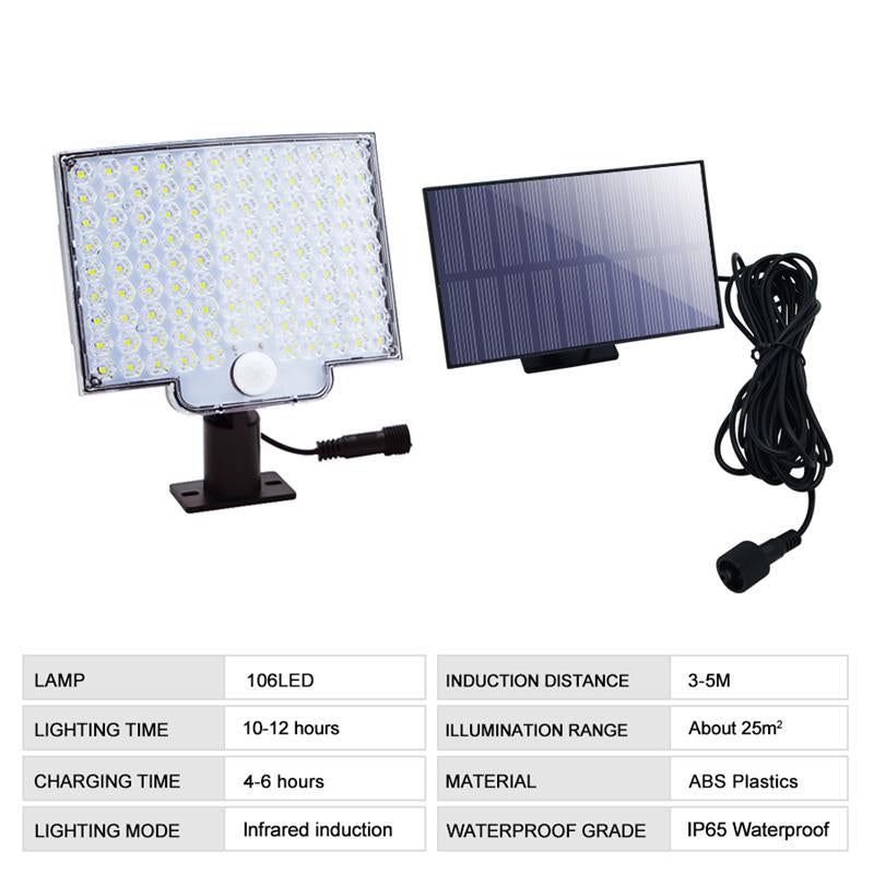 Solar Outdoor Light, 106 LED, Motion Sensor, IP65 — product view 5