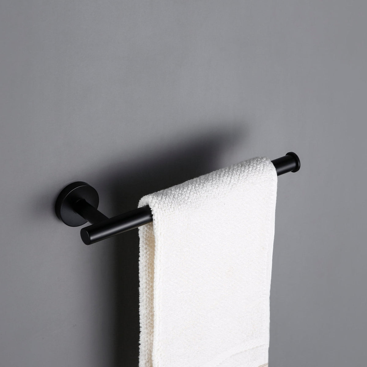 LoungeYard | KOL Towel Holder Black | Wall Towel Holder in Stainless Steel — product view 2