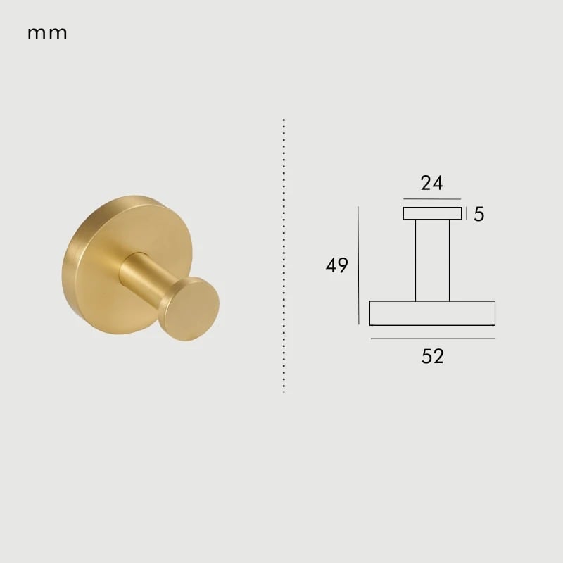 LoungeYard | KRAM Solid Brass Bath Hook | Contemporary Hook — product view 1