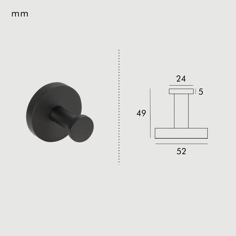LoungeYard | KRAM Solid Brass Bath Hook | Contemporary Hook — product view 3