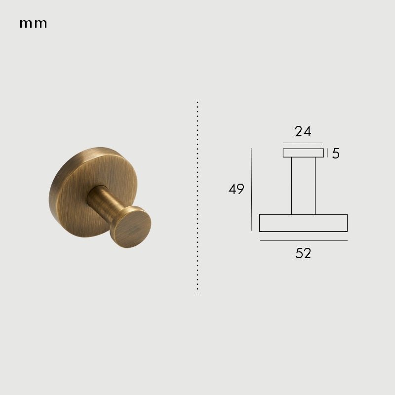 LoungeYard | KRAM Solid Brass Bath Hook | Contemporary Hook — product view 4