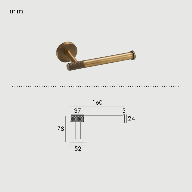 LoungeYard | KRAM | Solid Brass Toilet Paper Holder Modern Elegant — product view 2