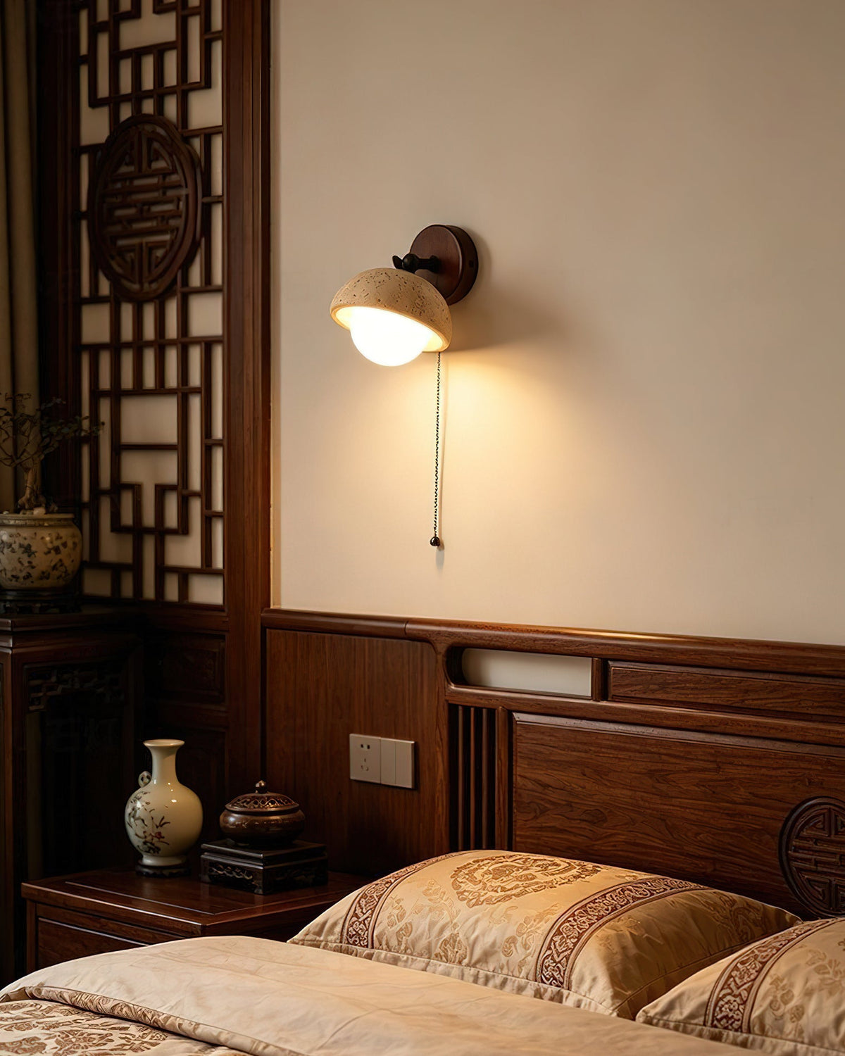 Kenton Articulated Travertine Wall Sconce — product view 7