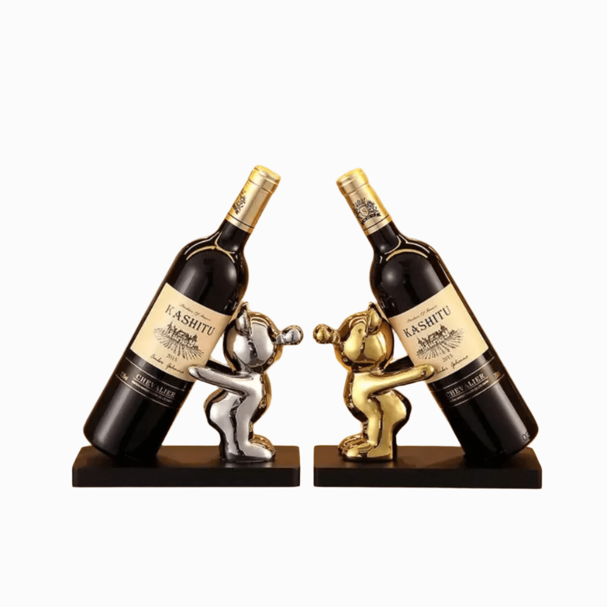 LoungeYard | Playful ceramic wine rack in bear design for stylish bottle storage — product view 2