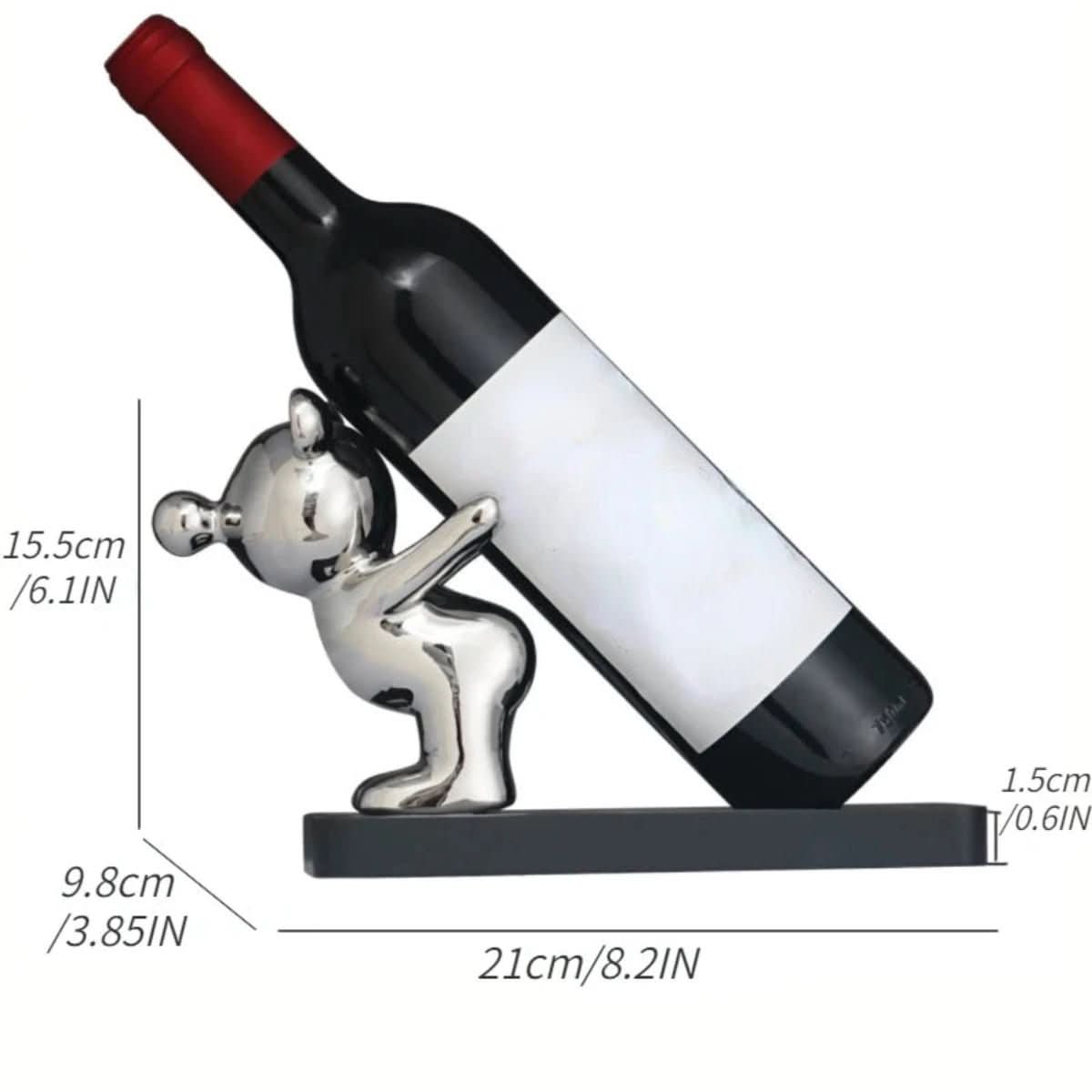 LoungeYard | Playful ceramic wine rack in bear design for stylish bottle storage — product view 7