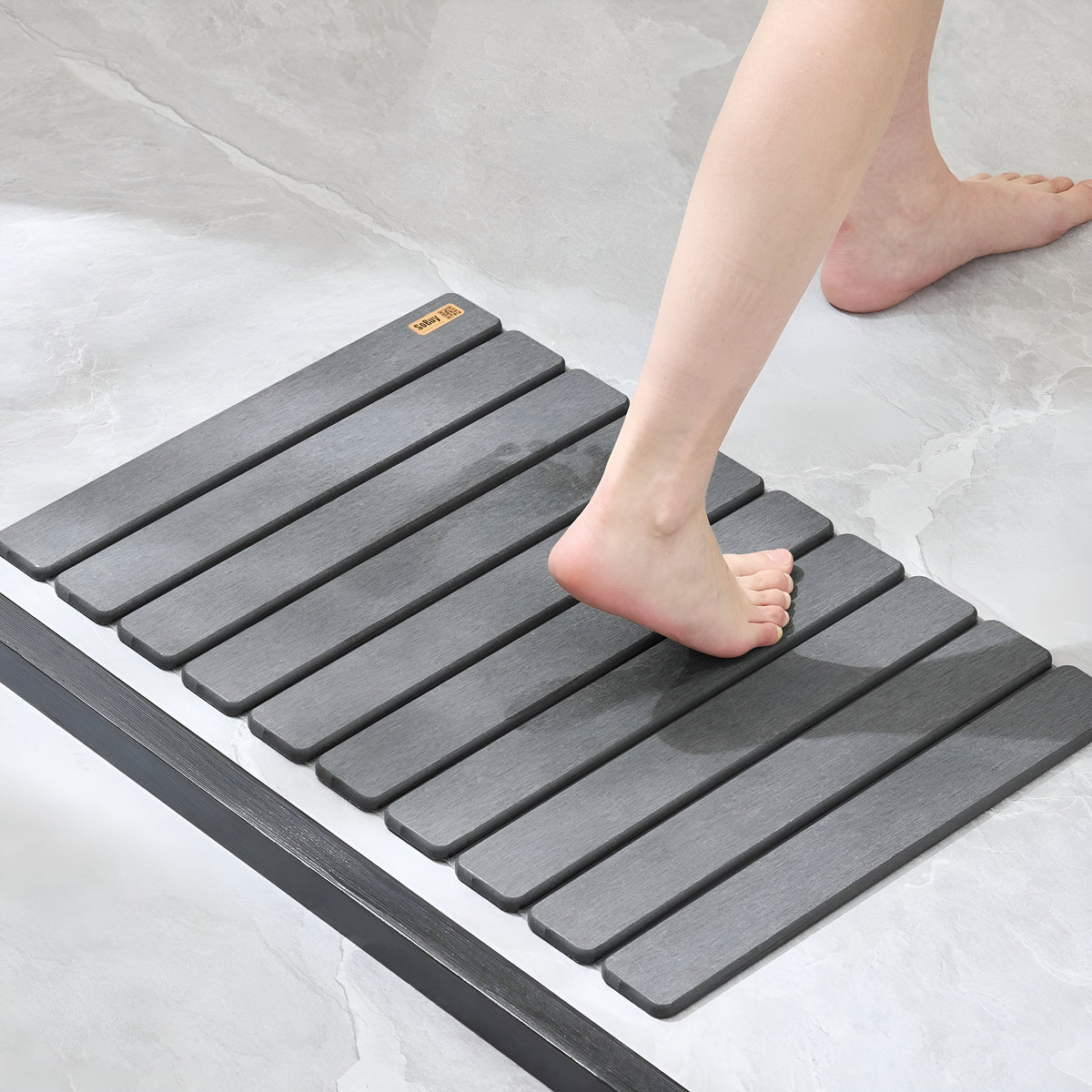 LoungeYard | Diatomaceous Earth Bath Mat | Non-slip Bathroom Rug 59x39 cm — product view 2