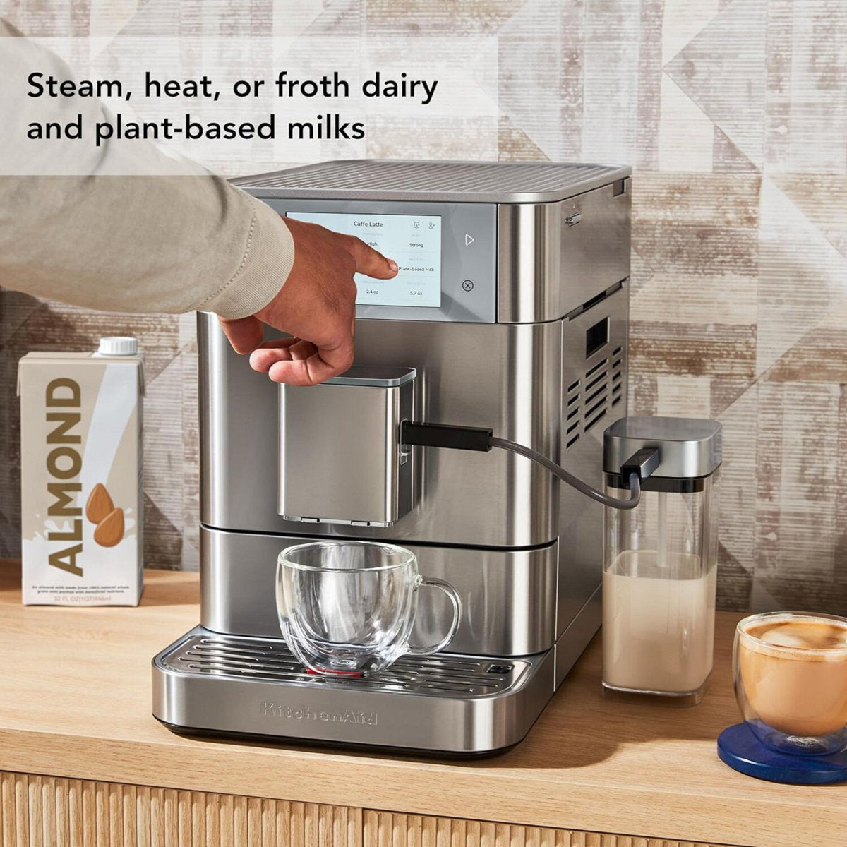 Fully Automatic Espresso Machine with Built-In Grinder and Auto Milk Frother — product view 4
