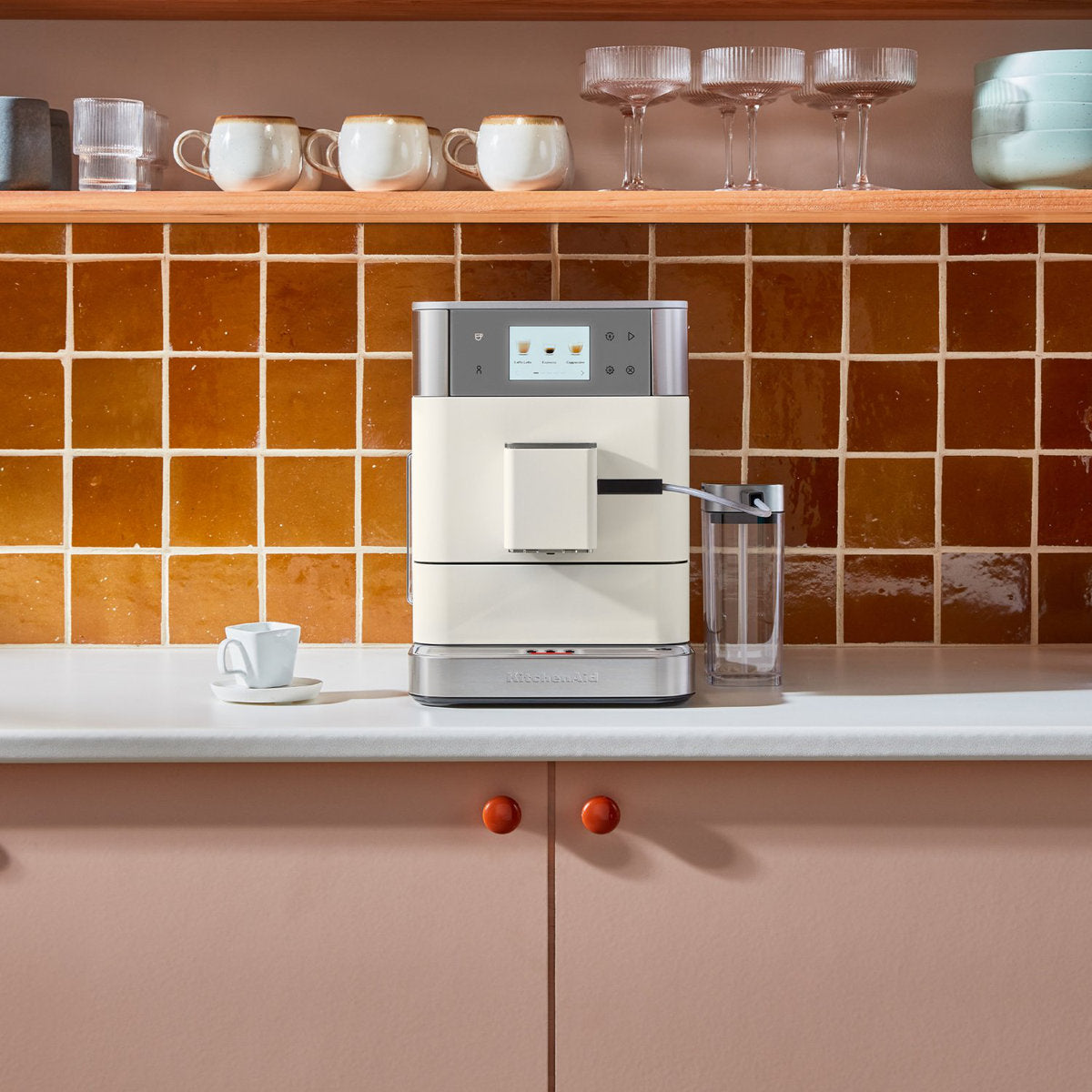 Fully Automatic Espresso Machine with Milk Attachment and Built-In Grinder — product view 3