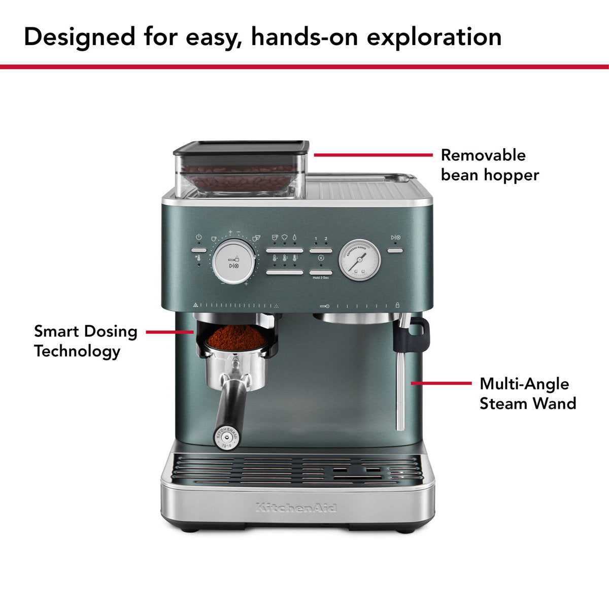 Semi-Automatic Espresso Machine with Burr Grinder — product view 6