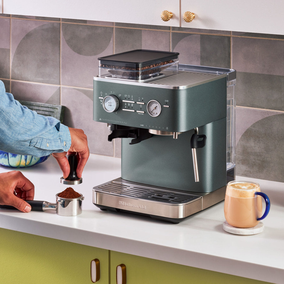 Semi-Automatic Espresso Machine with Burr Grinder — product view 4