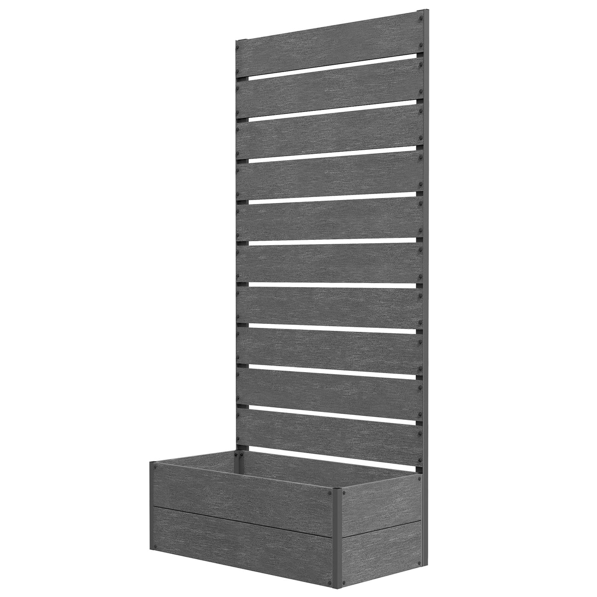 28" x 15" x 59" Raised Garden Bed with Trellis, Dark Grey — product view 2