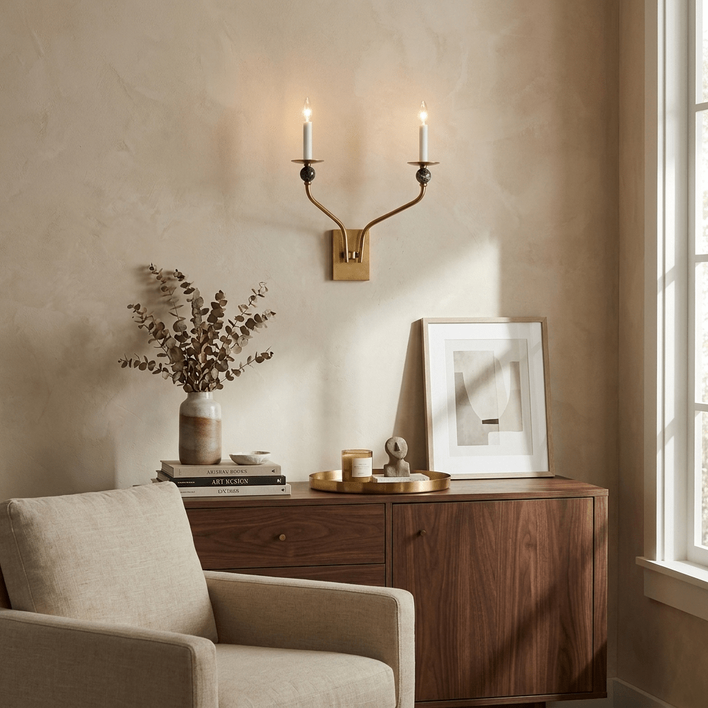 Laurel Branching Brass Sconce — product view 5