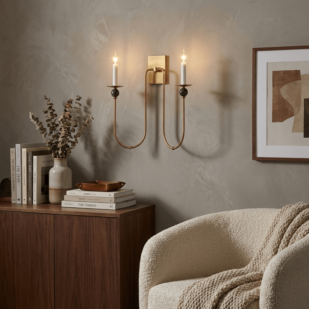 Laurel Trailing Brass Sconce — product view 4