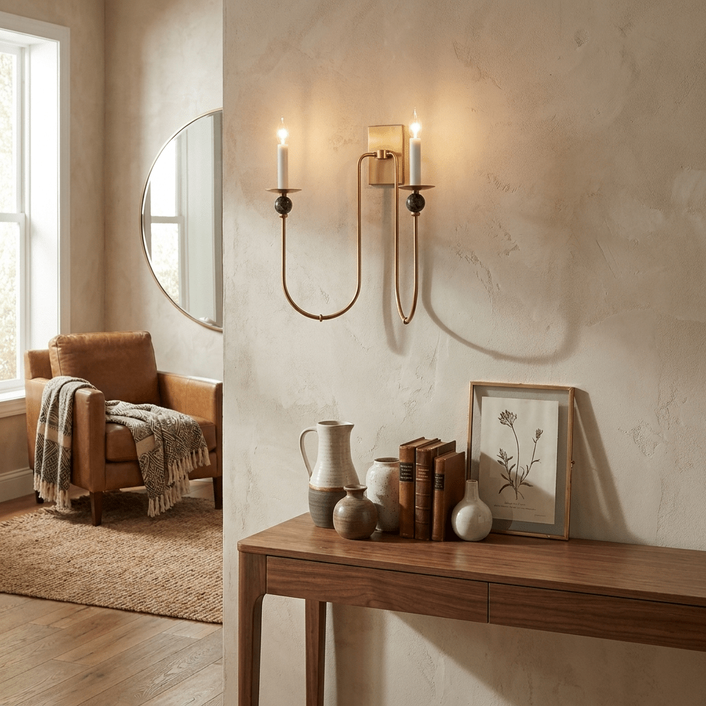 Laurel Trailing Brass Sconce — product view 2