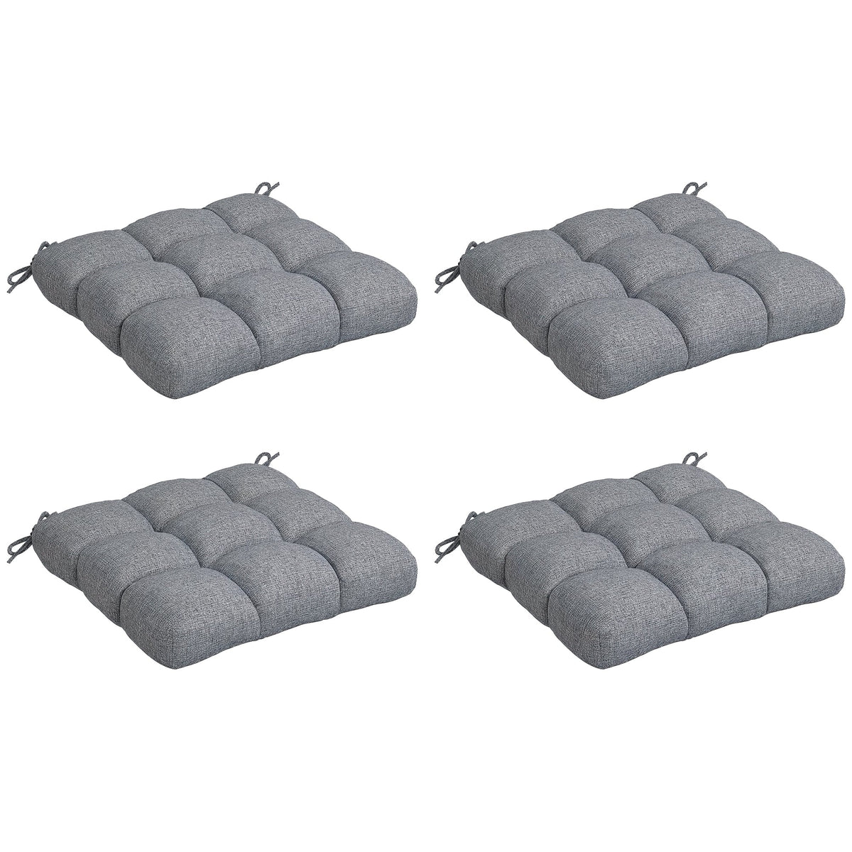 4-Piece Patio Chair Cushions Set with Ties, 19" x 19" x 4" — product view 1