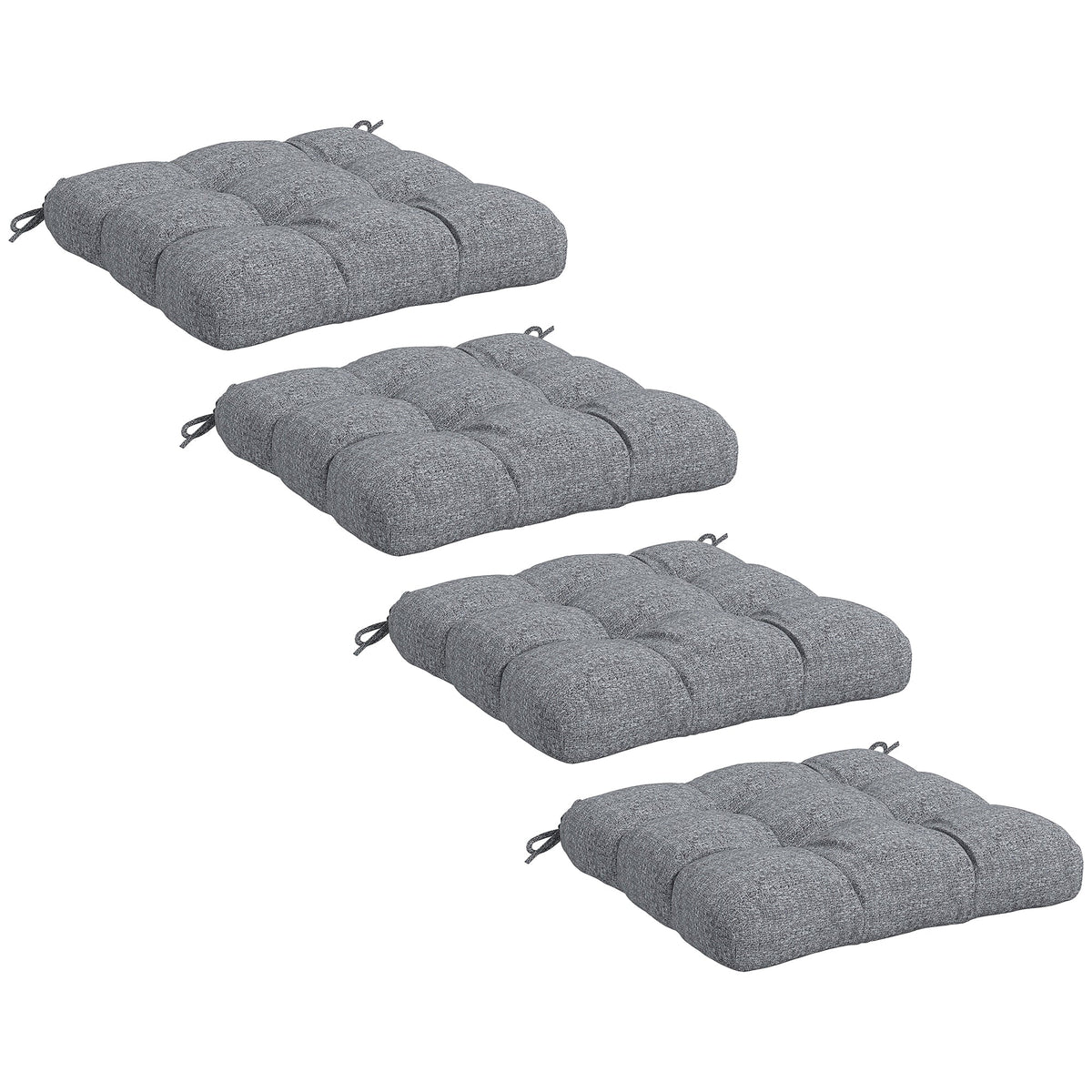 4-Piece Patio Chair Cushions Set with Ties, 19" x 19" x 4" — product view 2