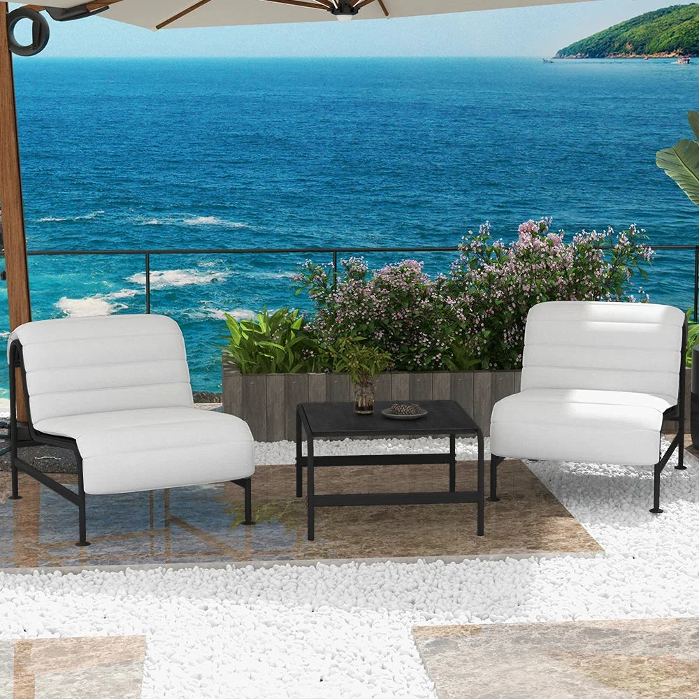 LOUNGE YARD 3-Piece Outdoor Lounge Chair Set with Side Table — product view 3