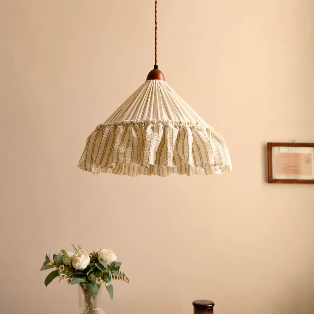 Linden Ruffled Stripe Pendant Light — product view 3