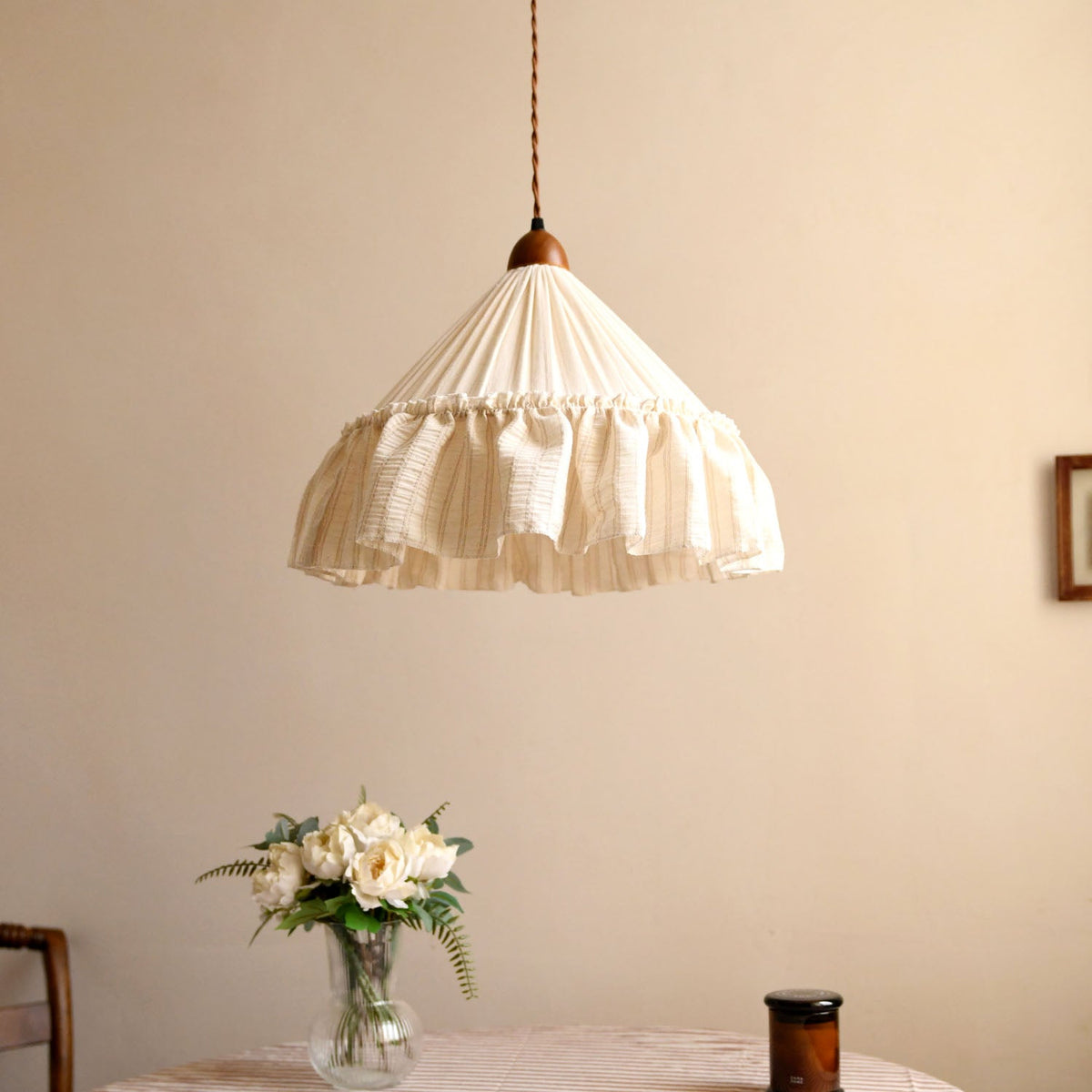 Linden Ruffled Stripe Pendant Light — product view 4