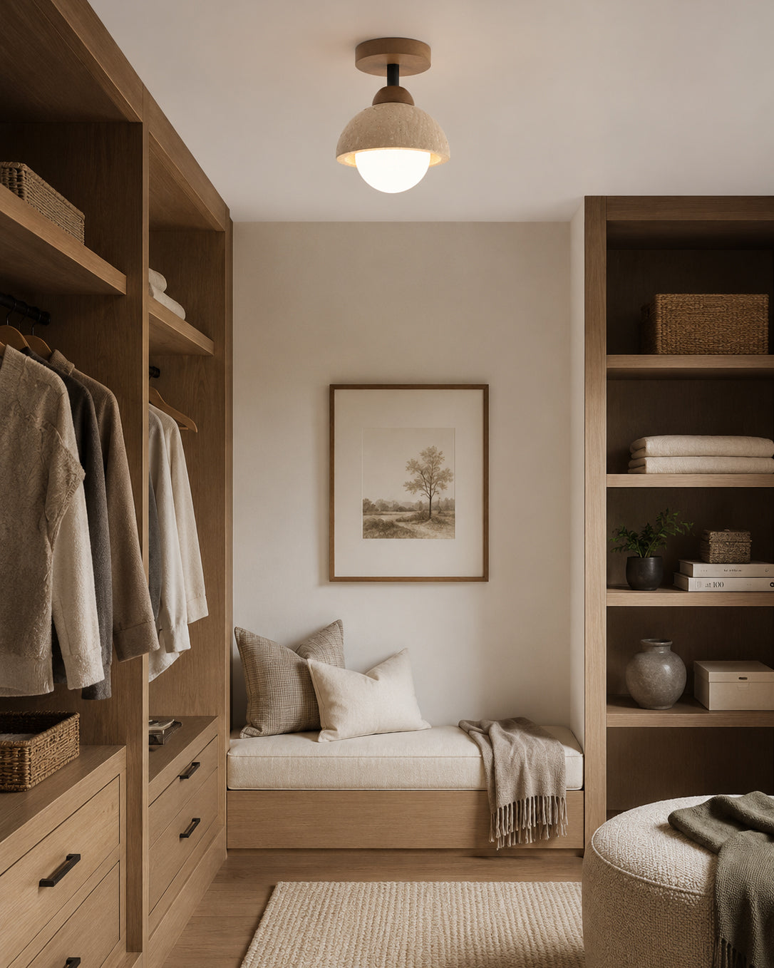 Linnton Travertine Semi-Flush Mount — product view 7
