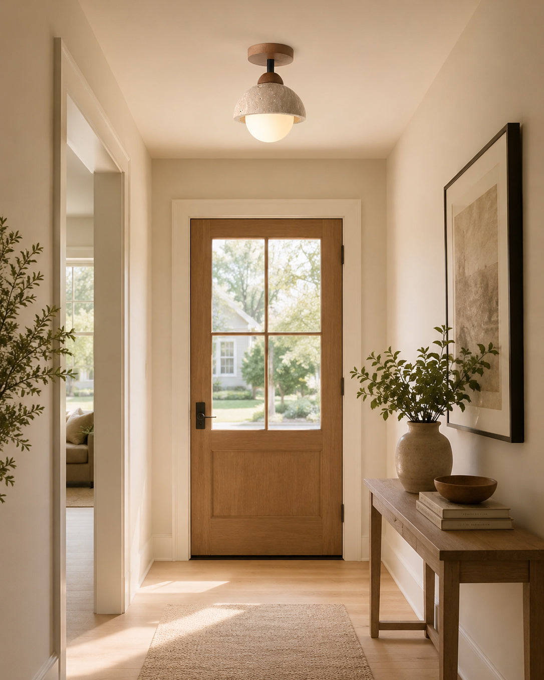Linnton Travertine Semi-Flush Mount — product view 2