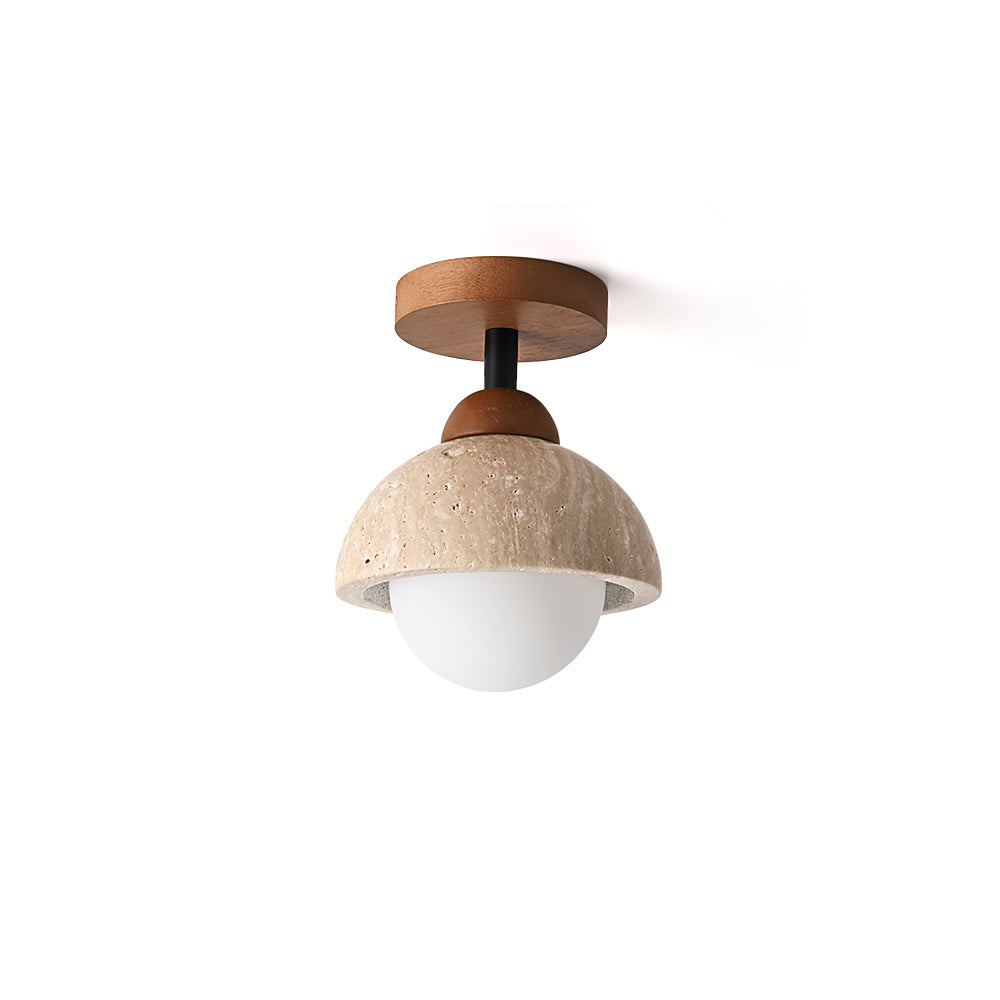 Linnton Travertine Semi-Flush Mount — product view 1