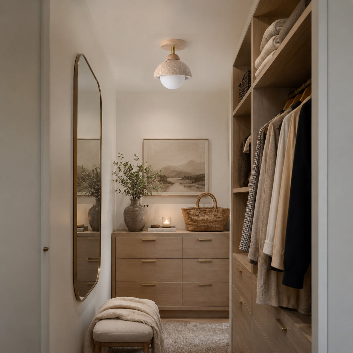 Linnton Travertine Semi-Flush Mount — product view 6