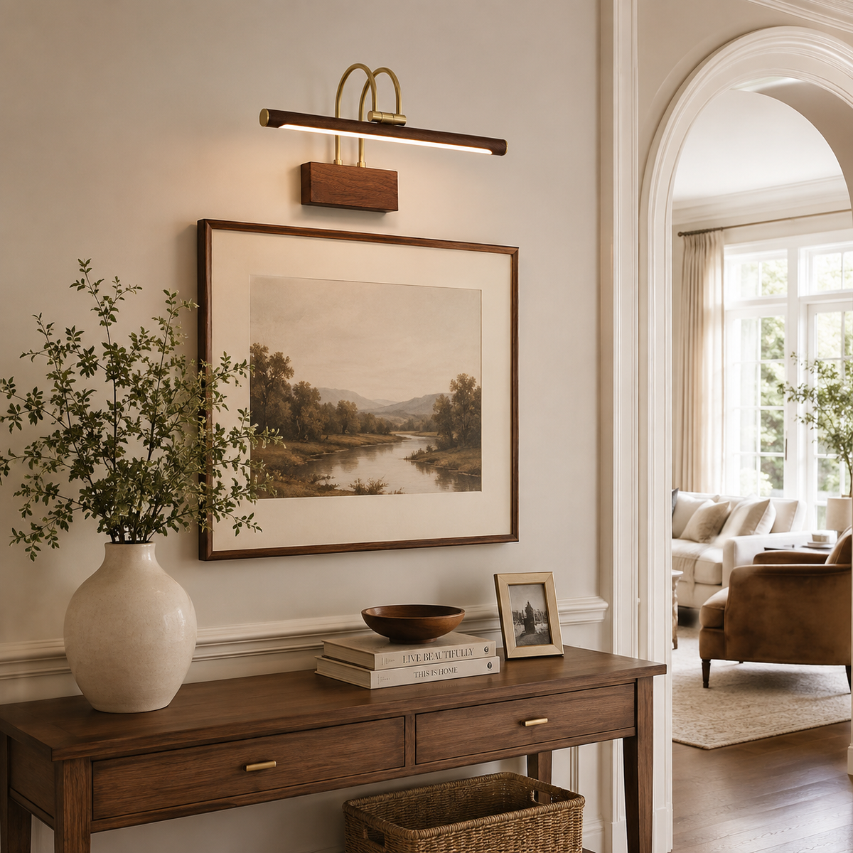 Lombard Walnut Wall Sconce — product view 3