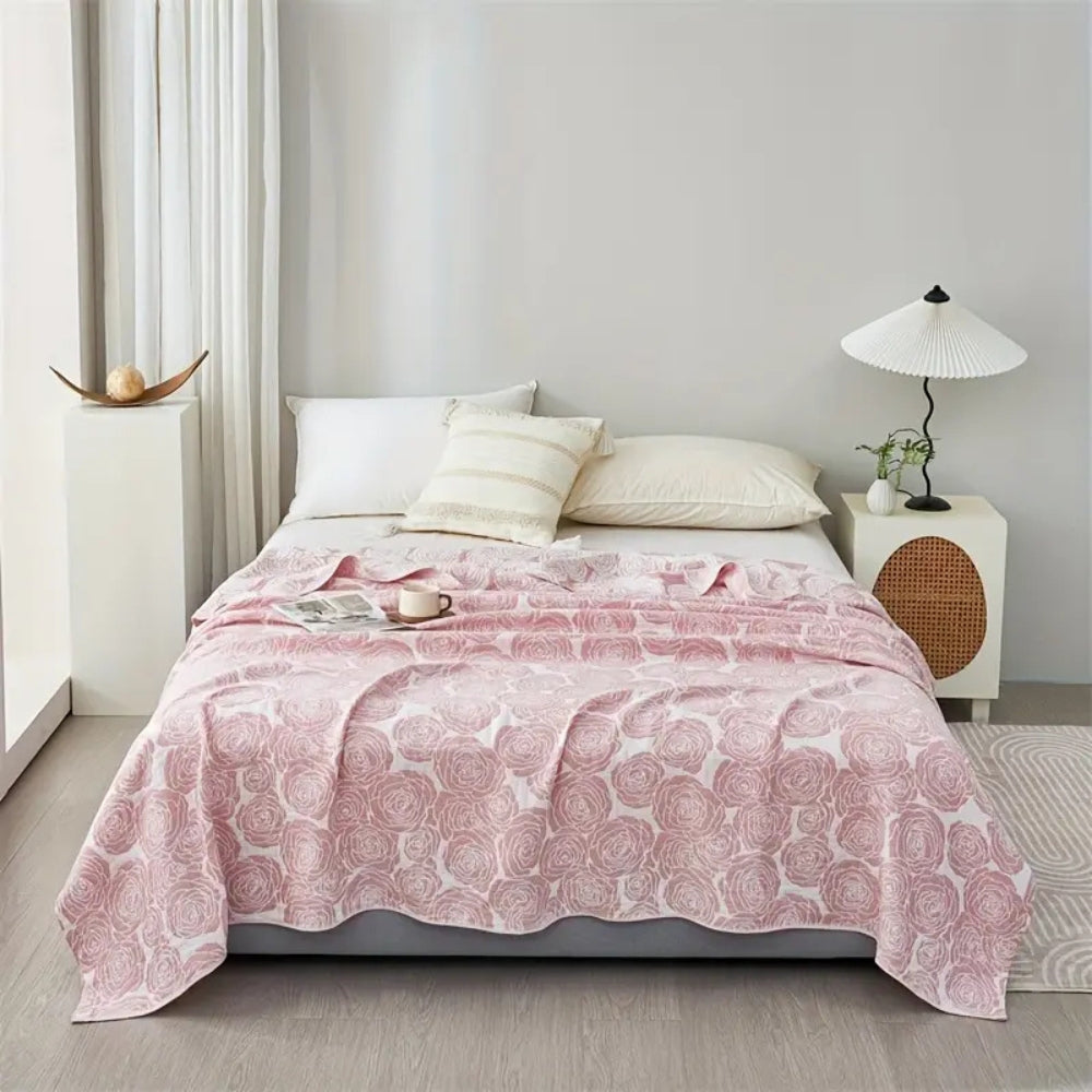 LoungeYard | Lure Whisper Rose Cotton Blanket — product view 7