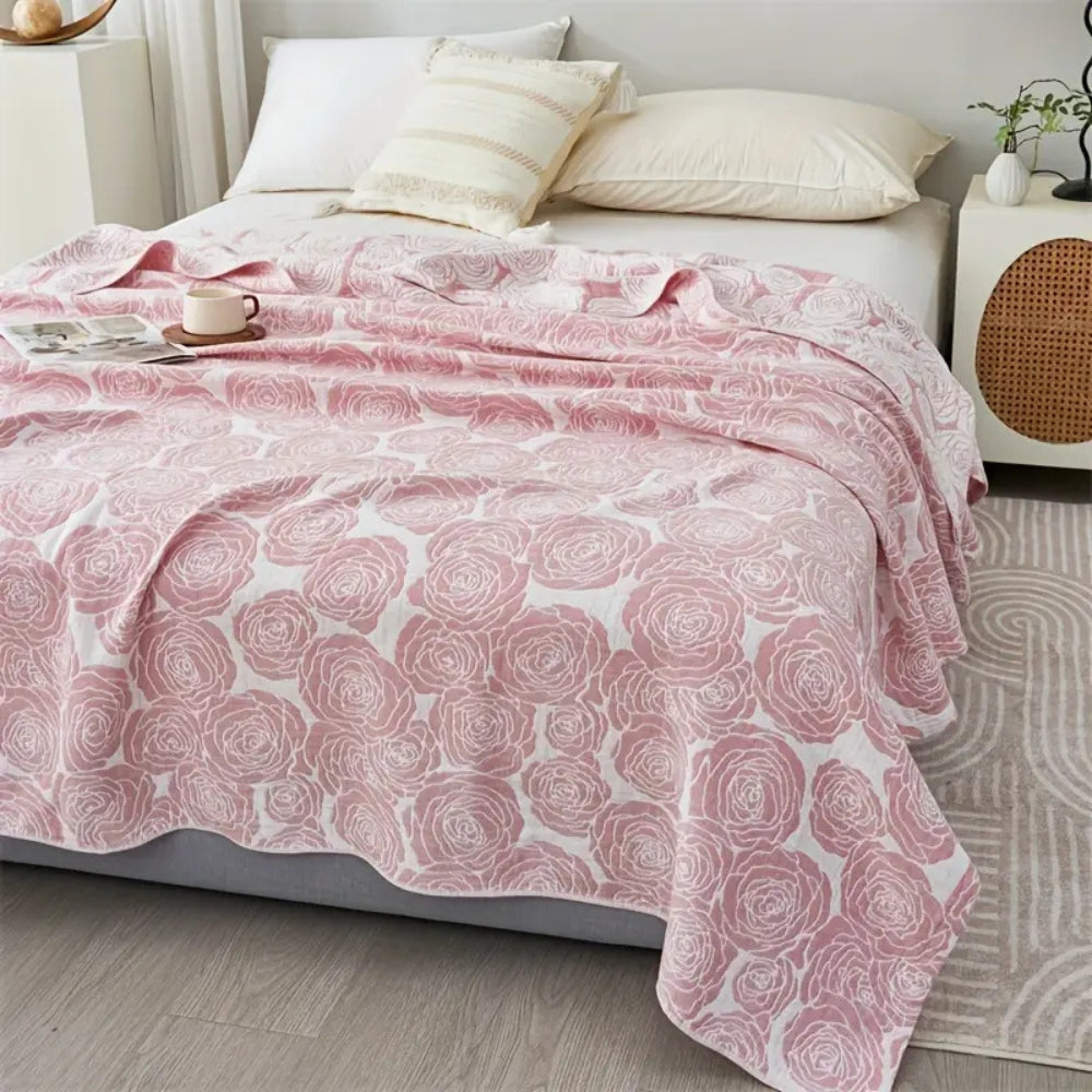 LoungeYard | Lure Whisper Rose Cotton Blanket — product view 1