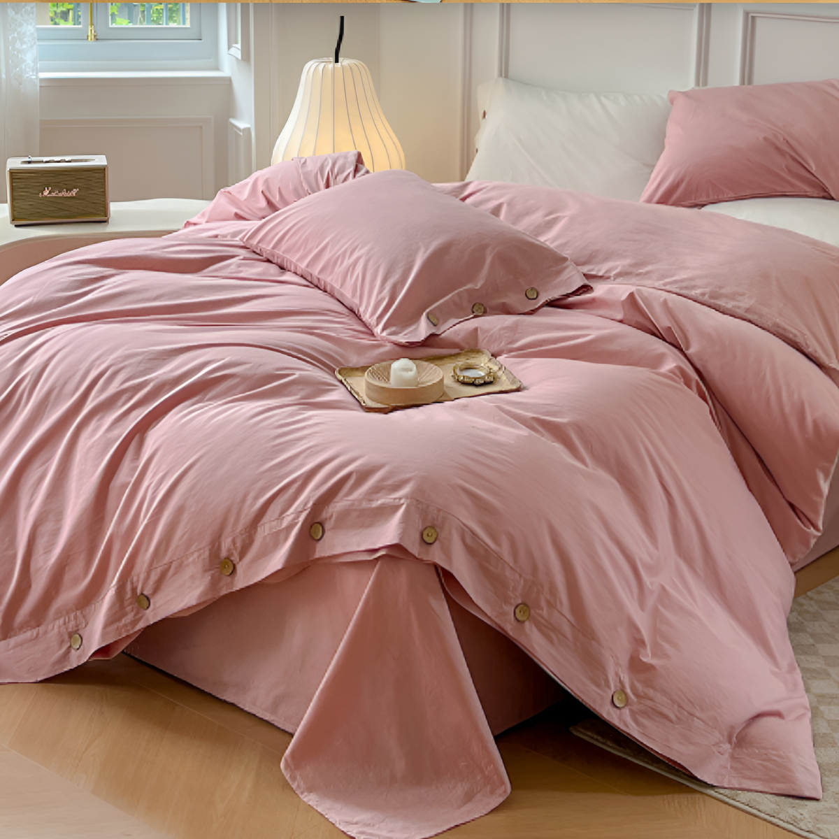 LoungeYard | Breathable Cotton Bedding Set with Two Pillowcases — product view 7