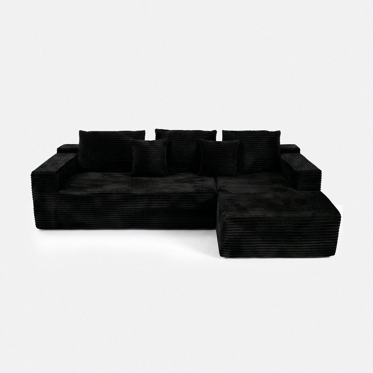 Lune Corduroy L-Shape Sectional Sofa — product view 4