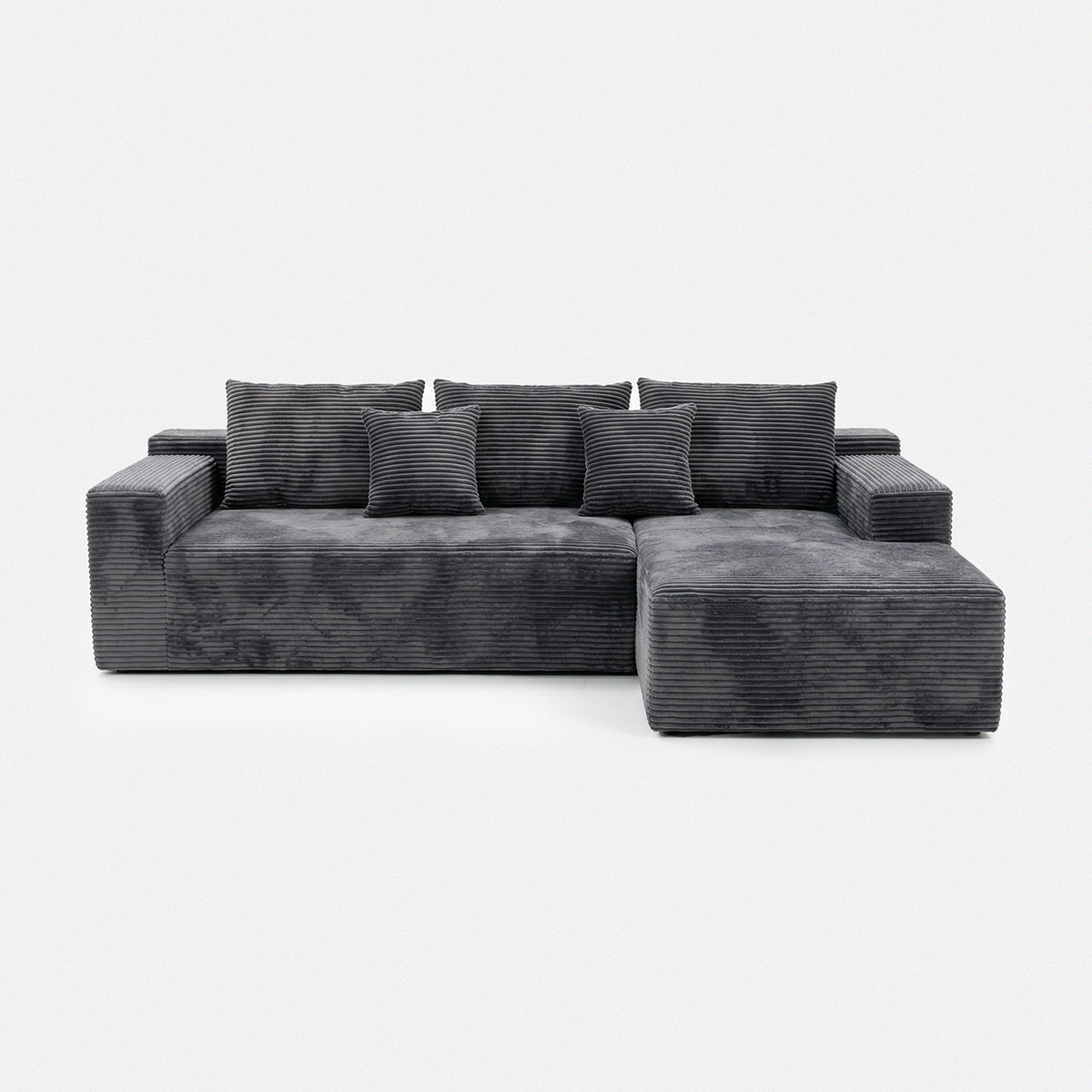 Lune Corduroy L-Shape Sectional Sofa — product view 1