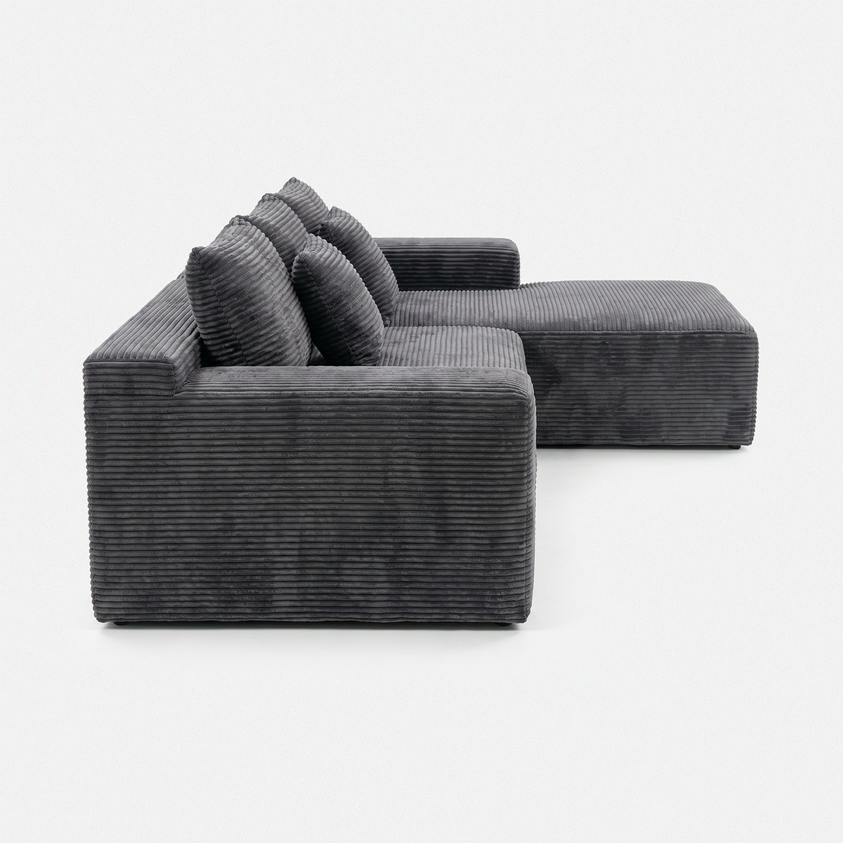 Lune Corduroy L-Shape Sectional Sofa — product view 3