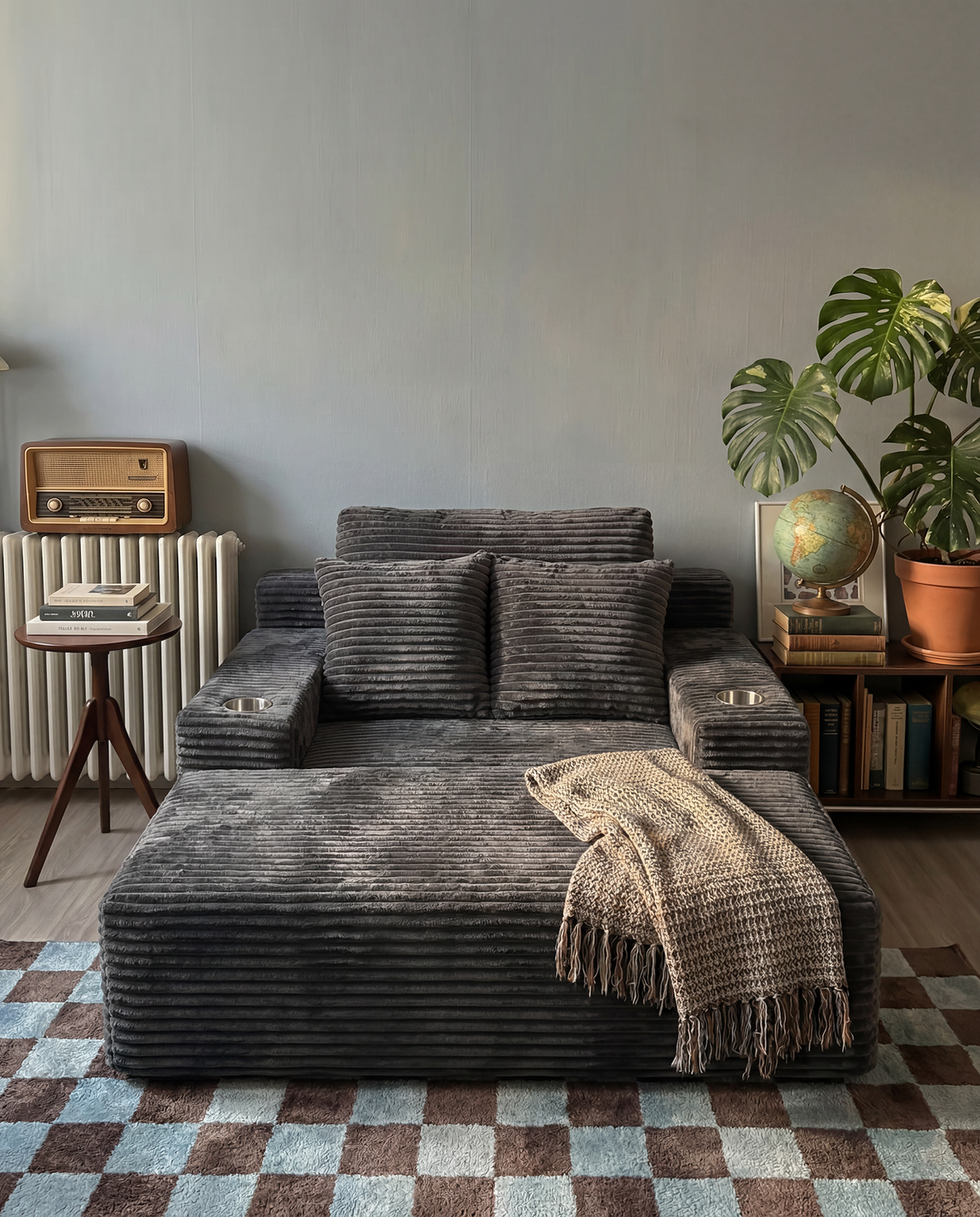 Lune Corduroy Compact Chaise Lounge — product view 2