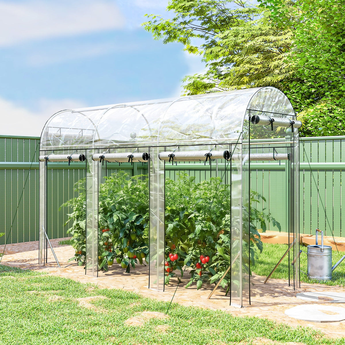 10' x 3' x 6.5' Walk-in Tunnel Greenhouse, Clear — product view 4