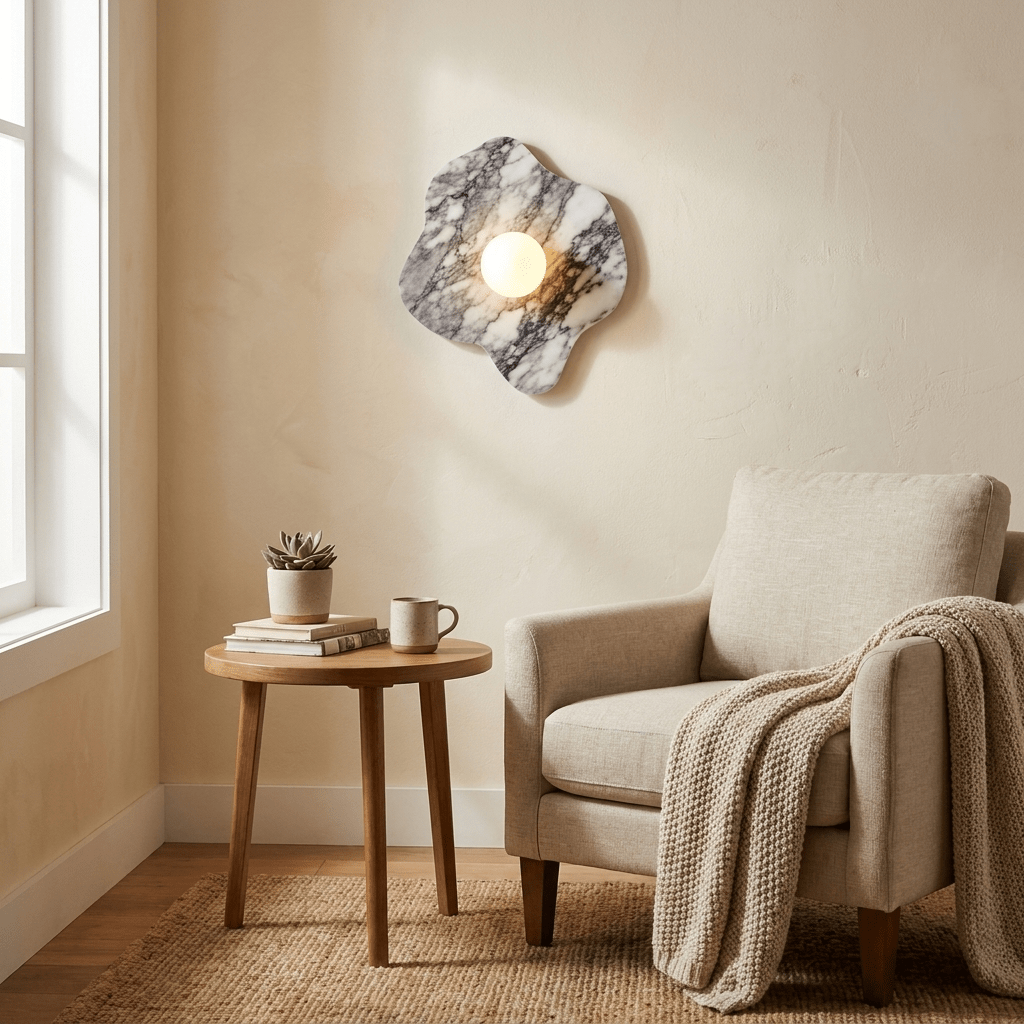 Mavelle Stone Petal Wall Sconce — product view 2